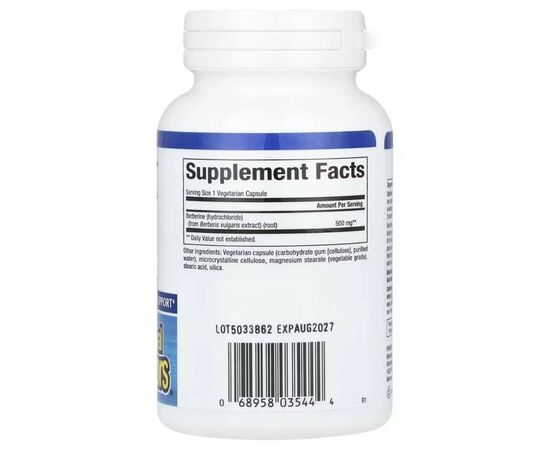Витаминно-минеральный комплекс Natural Factors Берберин, 500 мг, WellBetX, Berberine, 60 вегетарианских капсул (NFS-03544), изображение 2