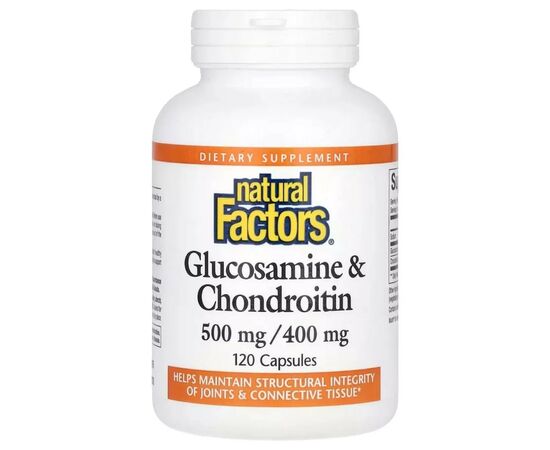 Витаминно-минеральный комплекс Natural Factors Глюкозамин и хондроитин, Glucosamine & Chondroitin, 120 капсул (NFS-02687)
