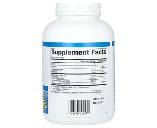 Витаминно-минеральный комплекс Natural Factors Жир дикого аляскинского лосося, 1000 мг, OmegaFactors, Wild Alaskan Sal (NFS-02257), изображение 2 Витаминно-минеральный комплекс Natural Factors Жир дикого аляскинского лосося, 1000 мг, OmegaFactors, Wild Alaskan Sal (NFS-02257), изображение 2
