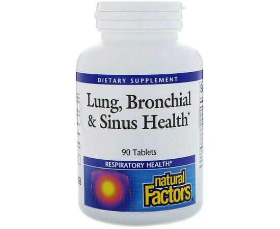 Витаминно-минеральный комплекс Natural Factors Здоровье Дыхательных Путей, Lung, Bronchial & Sinus Health, 90 Таблет (NFS-03505)
