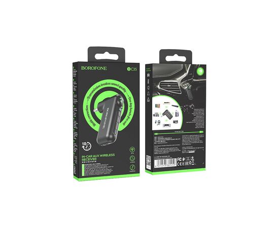 FM модулятор BOROFONE BC35 Wideway car AUX BT receiver Black (BC35B), изображение 6 FM модулятор BOROFONE BC35 Wideway car AUX BT receiver Black (BC35B), изображение 6