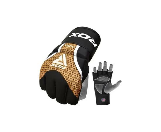 Перчатки для MMA RDX Aura Plus T-17 Black Golden M (GGR-T17BGL-M+), изображение 2 Перчатки для MMA RDX Aura Plus T-17 Black Golden M (GGR-T17BGL-M+), изображение 2