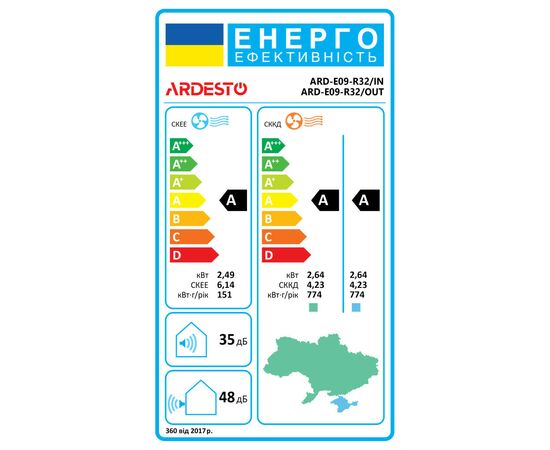 Кондиционер Ardesto ARD-E09-R32, изображение 2 Кондиционер Ardesto ARD-E09-R32, изображение 2