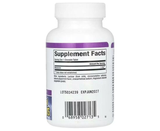 Аминокислота Natural Factors Мелатонин, 1 мг, Stress Relax, Melatonin, 90 жевательных таблеток (NFS-02713), изображение 2 Аминокислота Natural Factors Мелатонин, 1 мг, Stress Relax, Melatonin, 90 жевательных таблеток (NFS-02713), изображение 2