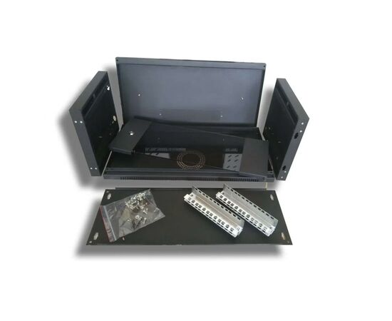 Шкаф настенный Hypernet 4U 19" 600x350 (WMNC-35-4U-FLAT-BLACK), изображение 6 Шкаф настенный Hypernet 4U 19" 600x350 (WMNC-35-4U-FLAT-BLACK), изображение 6