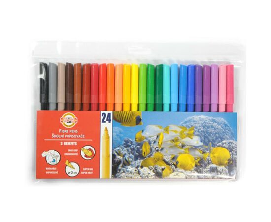Фломастеры Koh-i-Noor Fibre pens 1002, 24 colors, polyethylene (771002BD01TE)