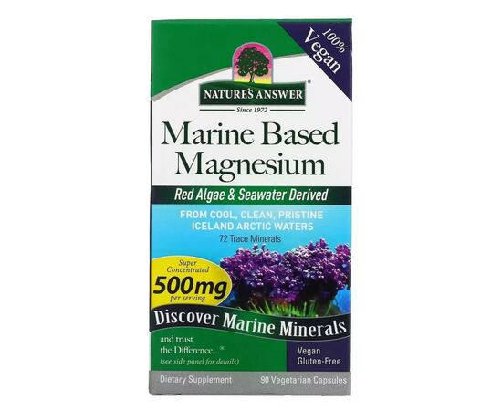 Минералы Nature's Answer Магний морского происхождения, 500 мг, Marine Based Magnesium, 90 ве (NTA-16462), изображение 2 Минералы Nature's Answer Магний морского происхождения, 500 мг, Marine Based Magnesium, 90 ве (NTA-16462), изображение 2
