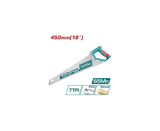 Ножовка Total THT55450, 7 зубов на дюйм, 450мм. (THT55450)