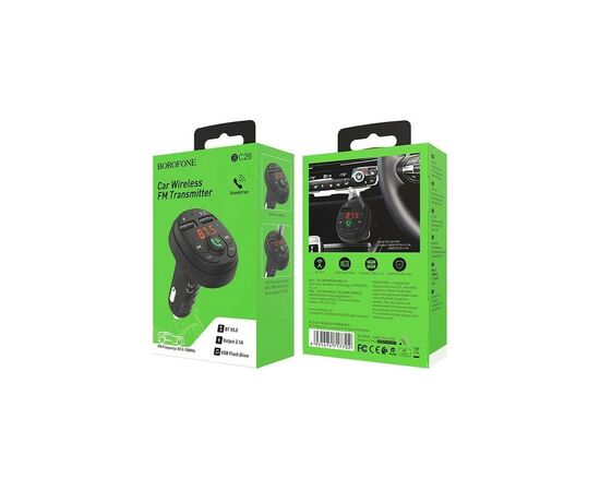 FM модулятор BOROFONE BC26, Black, Box, изображение 5 FM модулятор BOROFONE BC26, Black, Box, изображение 5