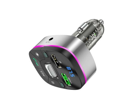 FM модулятор HOCO E71, Black/Silver, Box, изображение 3 FM модулятор HOCO E71, Black/Silver, Box, изображение 3
