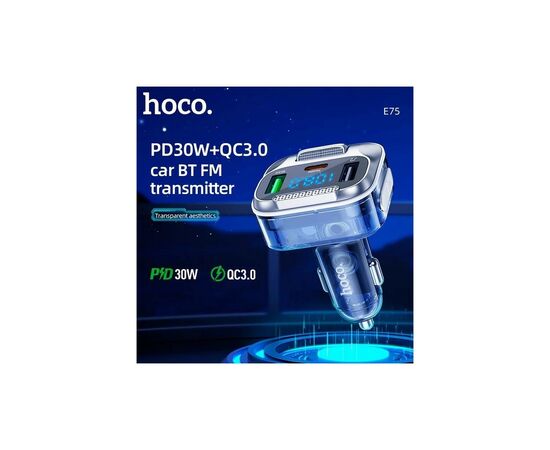 FM модулятор HOCO E75, Black, Box, изображение 7 FM модулятор HOCO E75, Black, Box, изображение 7