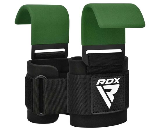Крюки для тяги на запястья RDX W5 Gym Hook Strap Army Green Plus (WAN-W5AG+), изображение 2 Крюки для тяги на запястья RDX W5 Gym Hook Strap Army Green Plus (WAN-W5AG+), изображение 2