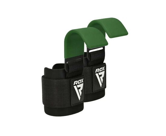 Крюки для тяги на запястья RDX W5 Gym Hook Strap Army Green Plus (WAN-W5AG+)