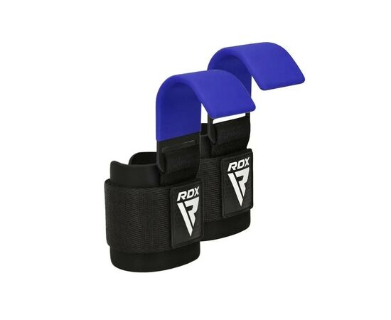 Крюки для тяги на запястья RDX W5 Gym Hook Strap Blue Plus (WAN-W5U+)