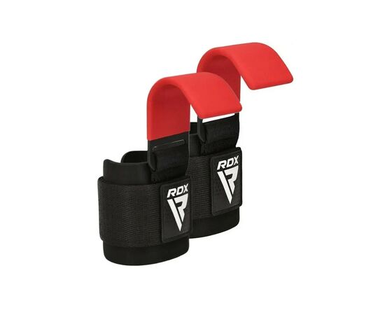 Крюки для тяги на запястья RDX W5 Gym Hook Strap Red Plus (WAN-W5R+)