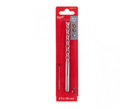 Сверло Milwaukee по бетону PREMIUM 6x150 (4932471176), изображение 2 Сверло Milwaukee по бетону PREMIUM 6x150 (4932471176), изображение 2
