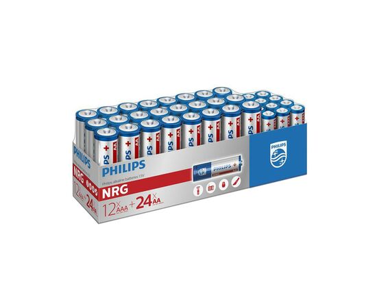 Батарейка Philips AA+AAA Power Alkaline целочная пак=24+12 (LR036G36W/10)