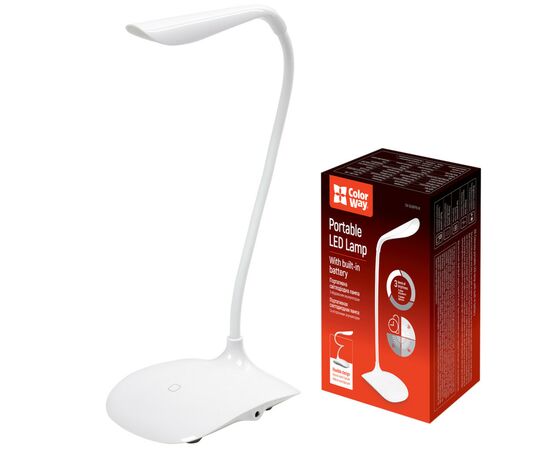 Настольная лампа ColorWay LED Portable & Flexible with built-in accumulator 500mAh (CW-DL06FPB-W)