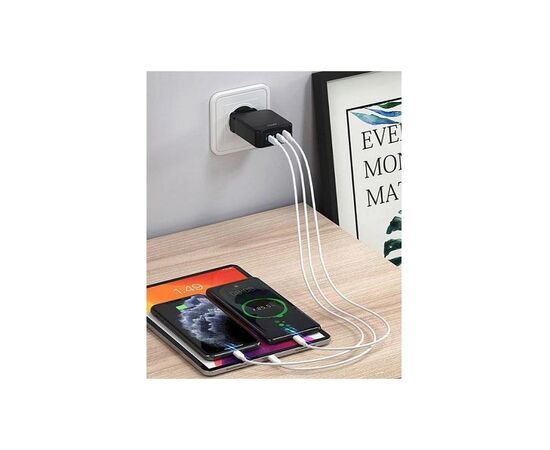 Зарядное устройство Media-Tech 2xUSB-C PD 65W USB QC 3.0 black (MT6252), изображение 4 Зарядное устройство Media-Tech 2xUSB-C PD 65W USB QC 3.0 black (MT6252), изображение 4
