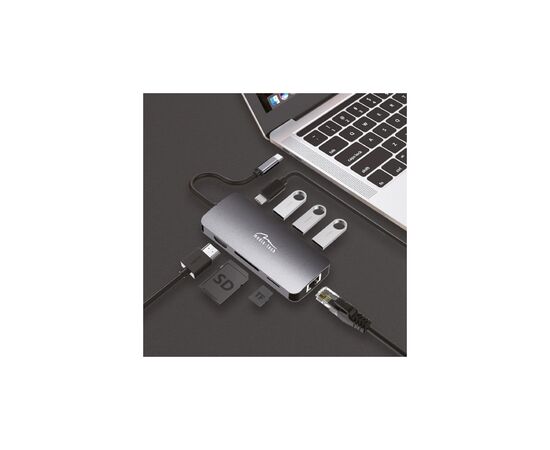 Концентратор Media-Tech USB3.1 Type-C to HDMI/USB 3.0x3/RJ45/SD/MicroSD/PD 100W Hub Pro 8-in-1 (MT5044), изображение 6 Концентратор Media-Tech USB3.1 Type-C to HDMI/USB 3.0x3/RJ45/SD/MicroSD/PD 100W Hub Pro 8-in-1 (MT5044), изображение 6