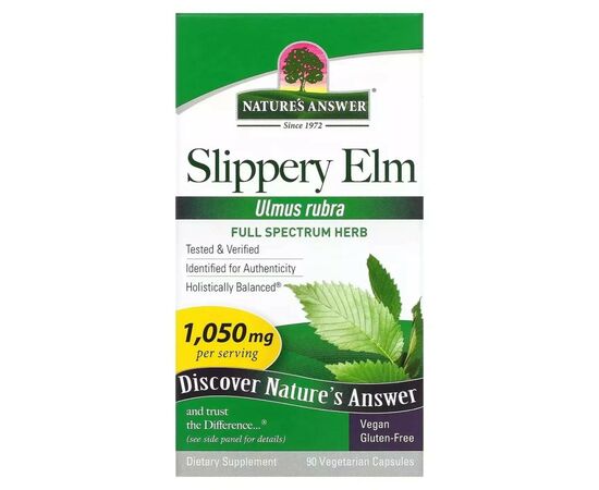 Вітамінно-мінеральний комплекс Nature's Answer Слизький в'яз, 1050 мг, Slippery Elm, 90 вегетаріанських капсул (NTA-16334), зображення 2 Вітамінно-мінеральний комплекс Nature's Answer Слизький в'яз, 1050 мг, Slippery Elm, 90 вегетаріанських капсул (NTA-16334), зображення 2