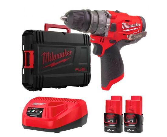 Шуруповерт Milwaukee M12 FPDX-202X, 37Нм, 2x2Ач, 2 насадки, кейс (4933464136)