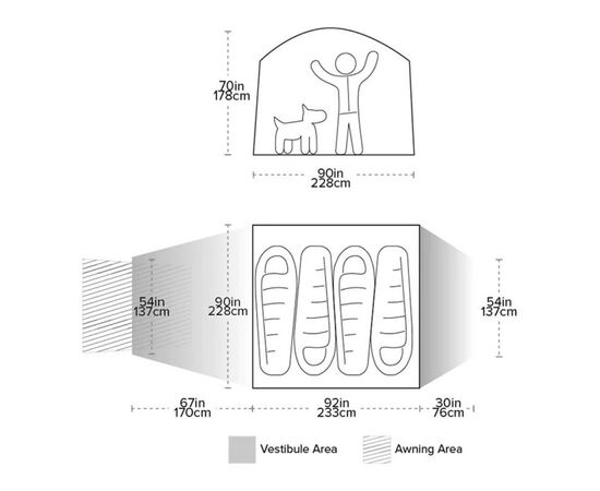 Палатка Big Agnes Bunk House 4 (2022) orange/taupe (021.0077), изображение 12 Палатка Big Agnes Bunk House 4 (2022) orange/taupe (021.0077), изображение 12