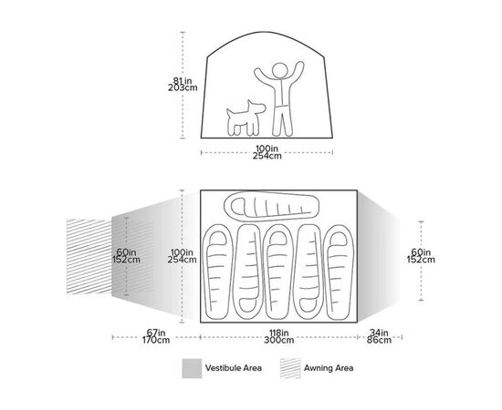 Палатка Big Agnes Bunk House 6 (2022) orange/taupe (021.0078), изображение 12 Палатка Big Agnes Bunk House 6 (2022) orange/taupe (021.0078), изображение 12