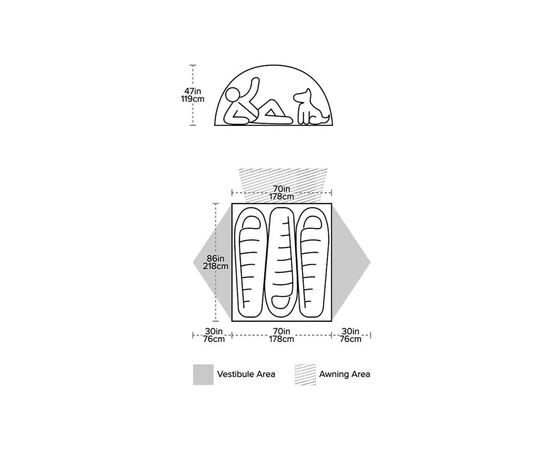 Палатка Big Agnes Salt Creek SL3 gray/light gray (021.0219), изображение 7 Палатка Big Agnes Salt Creek SL3 gray/light gray (021.0219), изображение 7