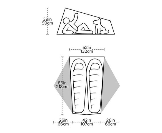 Палатка Big Agnes Tiger Wall UL2 light gray/gold (021.0054), изображение 4 Палатка Big Agnes Tiger Wall UL2 light gray/gold (021.0054), изображение 4