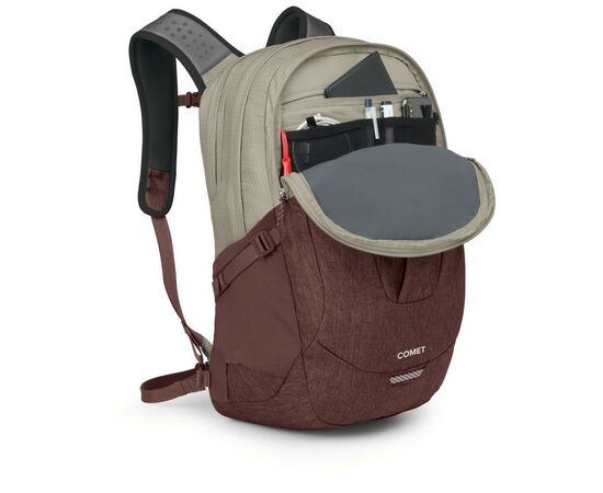 Рюкзак туристический Osprey Comet 30 sawdust tan/raisin red O/S (009.3645), изображение 4 Рюкзак туристический Osprey Comet 30 sawdust tan/raisin red O/S (009.3645), изображение 4