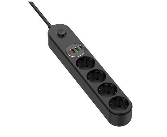 Сетевой фильтр питания ColorWay CW-CHE44PDB, 4 розетки/4USB 2M (CW-CHE44PDB), изображение 3 Сетевой фильтр питания ColorWay CW-CHE44PDB, 4 розетки/4USB 2M (CW-CHE44PDB), изображение 3