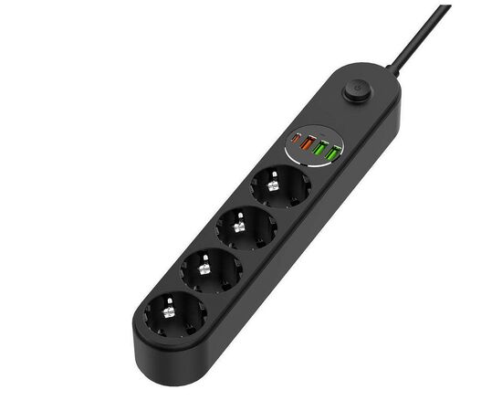 Мережевий фільтр живлення ColorWay CW-CHE44PDB, 4 розетки/4USB 2M (CW-CHE44PDB)