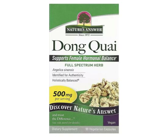 Травы Nature's Answer Дудник (Дягиль), 500 мг, Dong Quai, 90 вегетарианских капсул (NTA-16170), изображение 2 Травы Nature's Answer Дудник (Дягиль), 500 мг, Dong Quai, 90 вегетарианских капсул (NTA-16170), изображение 2