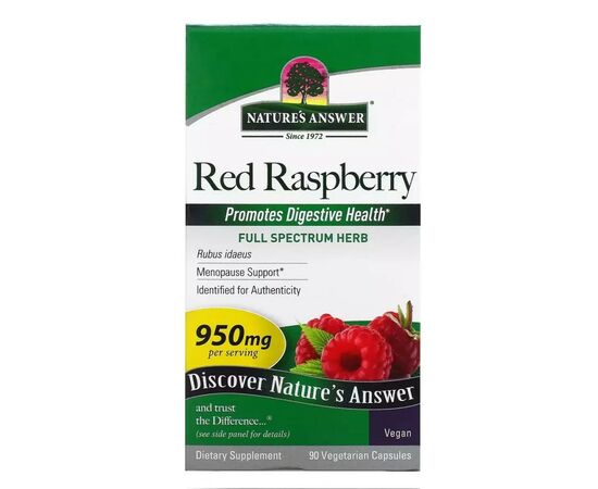 Травы Nature's Answer Красная малина, 950 мг, Red Raspberry, 90 вегетарианских капсул (NTA-16318), изображение 2 Травы Nature's Answer Красная малина, 950 мг, Red Raspberry, 90 вегетарианских капсул (NTA-16318), изображение 2