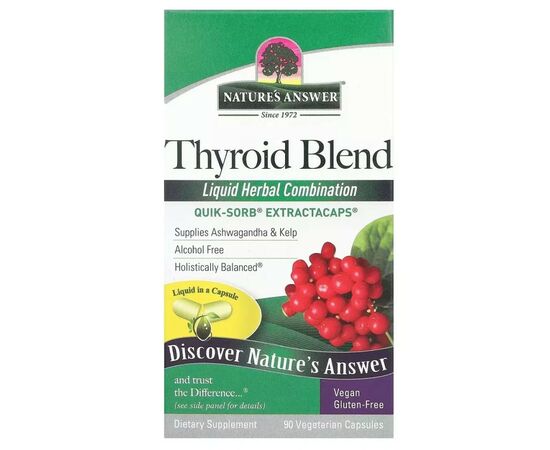 Витаминно-минеральный комплекс Nature's Answer Смесь для щитовидной железы, Thyroid Blend, 90 вегетарианских (NTA-26592), изображение 2 Витаминно-минеральный комплекс Nature's Answer Смесь для щитовидной железы, Thyroid Blend, 90 вегетарианских (NTA-26592), изображение 2
