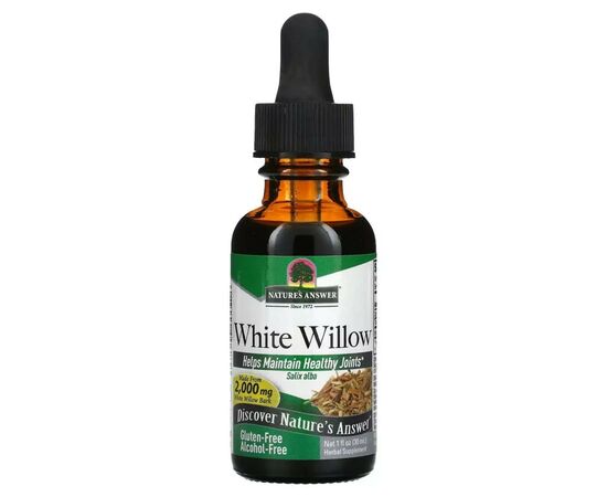 Трави Nature's Answer Екстракт Білої верби без спирту, 2000 мг, Chamomile Extract, 30 мл (NTA-00683)