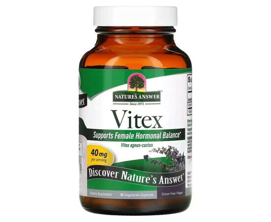 Трави Nature's Answer Вітекс, 40 мг, Vitex, Agnus-Castus Chaste Tree Berry, 90 вегетаріанських кав. (NTA-16354)