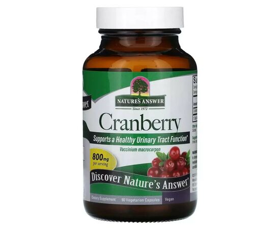 Травы Nature's Answer Клюква, 800 мг, Cranberry, 90 вегетарианских капсул (NTA-16158)