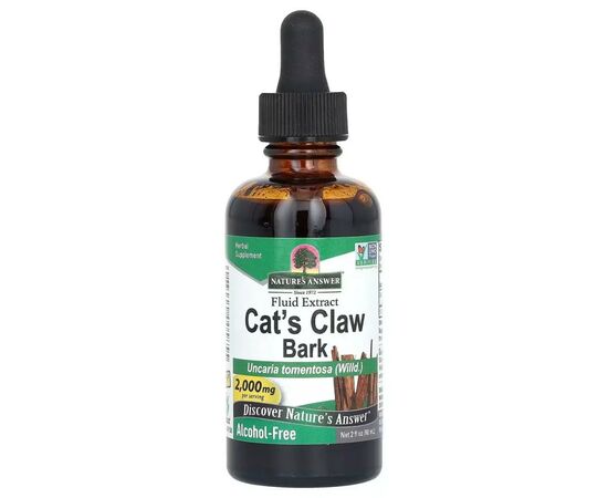 Травы Nature's Answer Кошачий коготь, экстракт коры без спирта, 2000 мг, Cat's Claw Ba (NTA-00585)