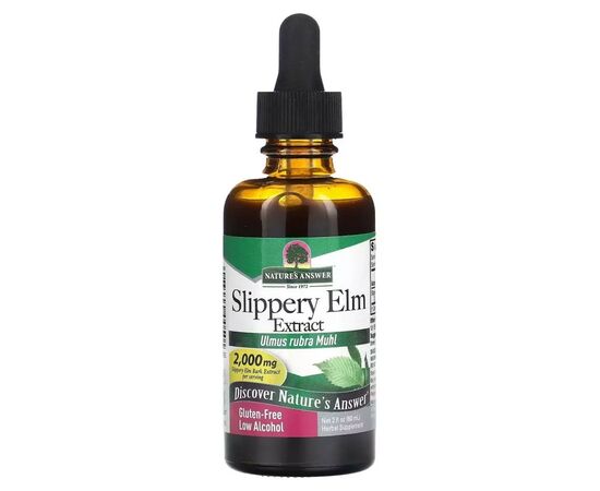 Трави Nature's Answer Слизький в'яз, 2000 мг, Slippery Elm Extract, 60 мл (NTA-00505)