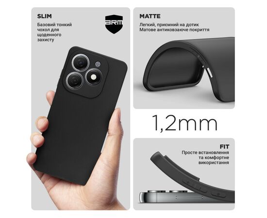 Чехол для мобильного телефона Armorstandart Matte Slim Fit Tecno Spark 20 (KJ5n) Camera cover Black (ARM77698), изображение 3