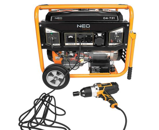 Генератор Neo Tools 230V, 1 фаза, 6/6.5kW, електростарт, AVR (04-731), изображение 5 Генератор Neo Tools 230V, 1 фаза, 6/6.5kW, електростарт, AVR (04-731), изображение 5