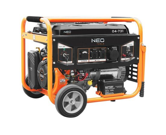 Генератор Neo Tools 230V, 1 фаза, 6/6.5kW, електростарт, AVR (04-731)