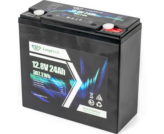 Батарея LiFePo4 Longttech LiFePO4 12.8V - 24Ah (LAR1224-LT20-R32), изображение 6 Батарея LiFePo4 Longttech LiFePO4 12.8V - 24Ah (LAR1224-LT20-R32), изображение 6