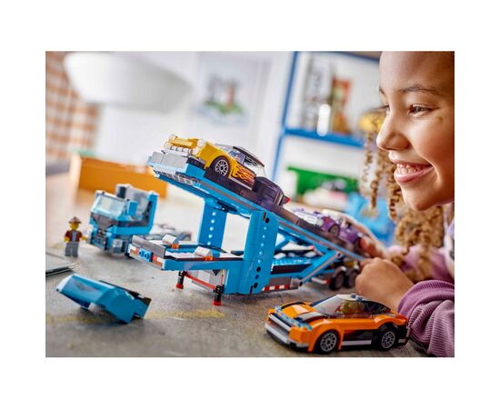 Конструктор LEGO City Вантажівка-транспортер зі спортивними авто (60408), зображення 10 Конструктор LEGO City Вантажівка-транспортер зі спортивними авто (60408), зображення 10