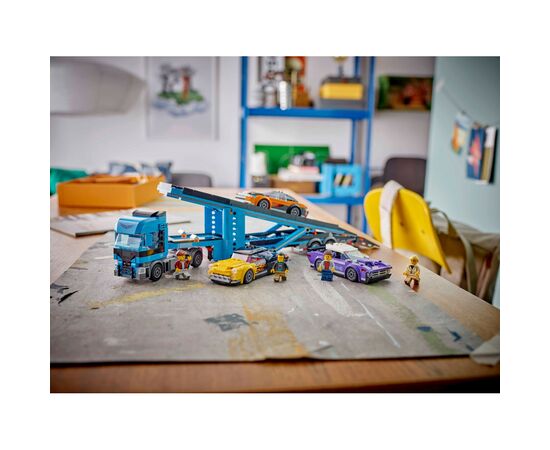 Конструктор LEGO City Вантажівка-транспортер зі спортивними авто (60408), зображення 11 Конструктор LEGO City Вантажівка-транспортер зі спортивними авто (60408), зображення 11