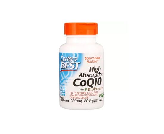 Антиоксидант Doctor's Best Коэнзим Q10 Высокой Абсорбации 200мг, BioPerine, 60 гелевых (DRB-00111)