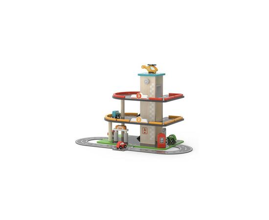 Игровой набор Viga Toys Деревянный паркинг с АЗС (44509)