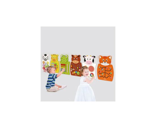 Развивающая игрушка Viga Toys Бизиборд Коровка с кругами (50677FSC), изображение 2 Развивающая игрушка Viga Toys Бизиборд Коровка с кругами (50677FSC), изображение 2